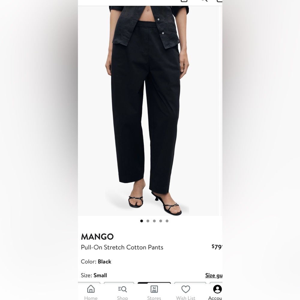 Mango Black Wide Leg Women's Pants